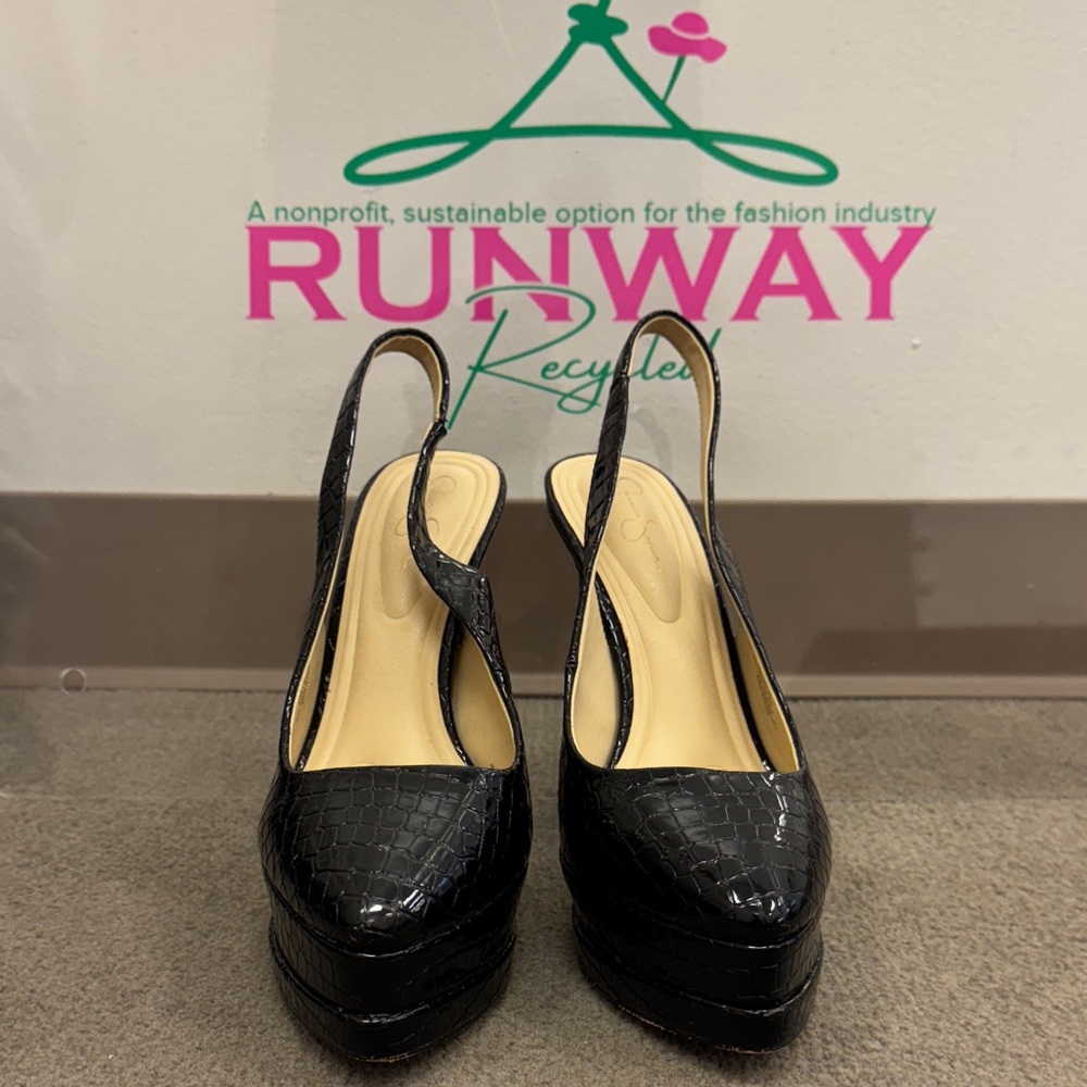 Jessica Simpson Black Slingback Heels